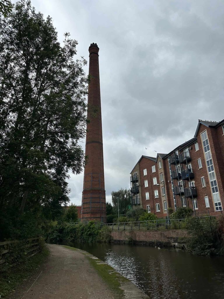A large mill chimney
