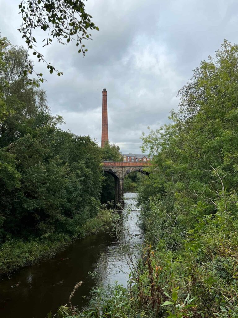 A large mill chimney