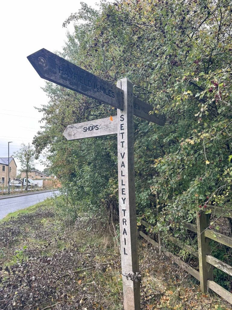 Sett Valley Trail Wooden Signpost