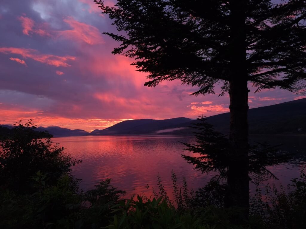 Sunset at Linnhe Lochside Holiday Park