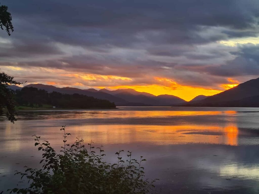 Sunset at Linnhe Lochside Holiday Park