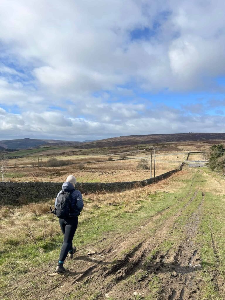 A woman walking on the moors