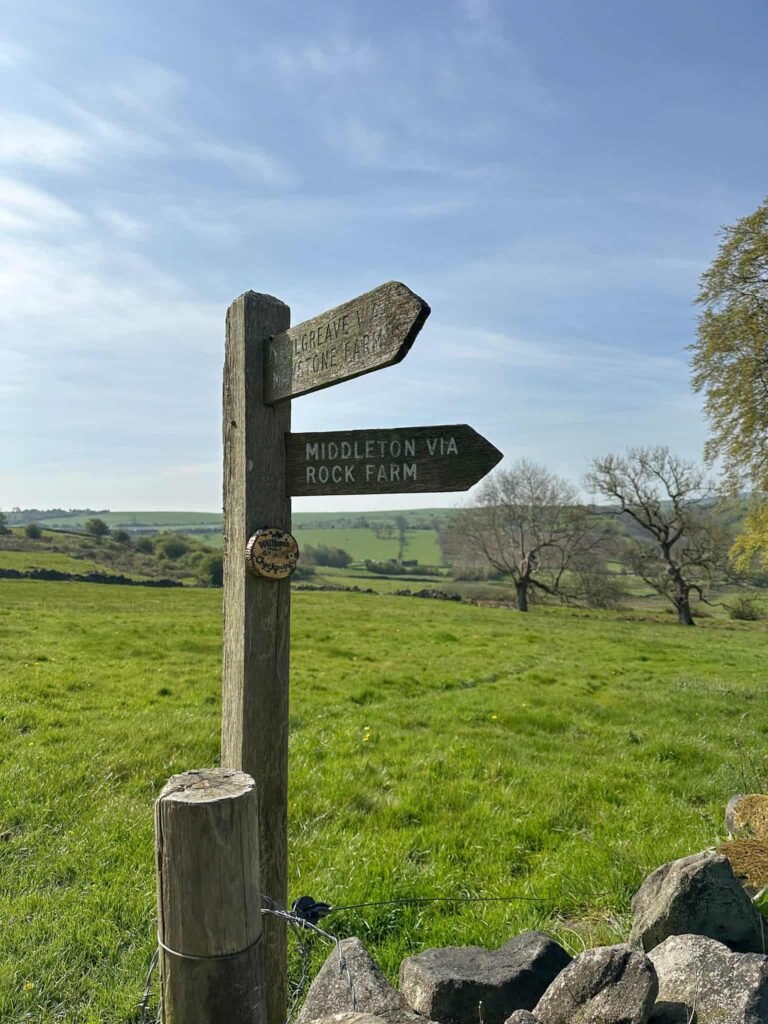 A wooden signpost