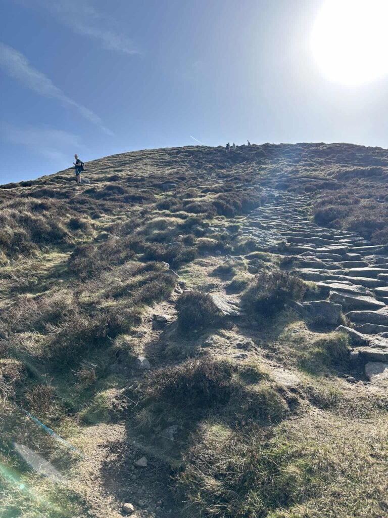 A stony path up Kinder Scout