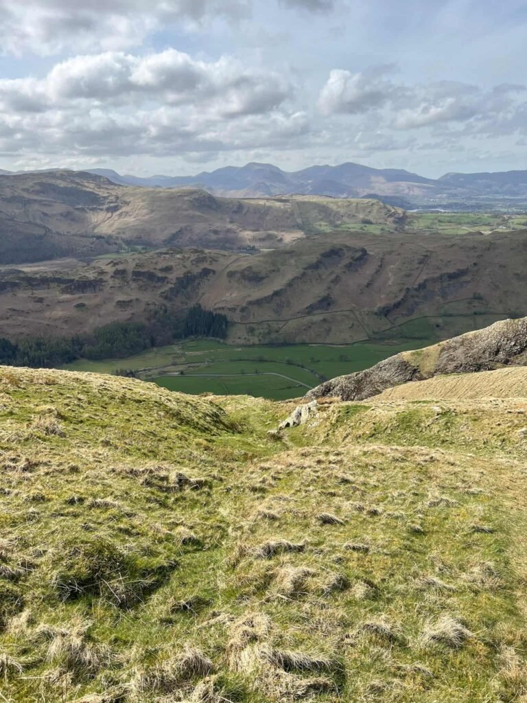 View of a steep path from Calfhow Pike