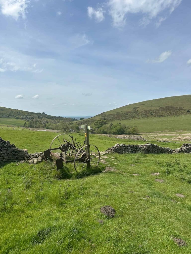 Views across green farmland