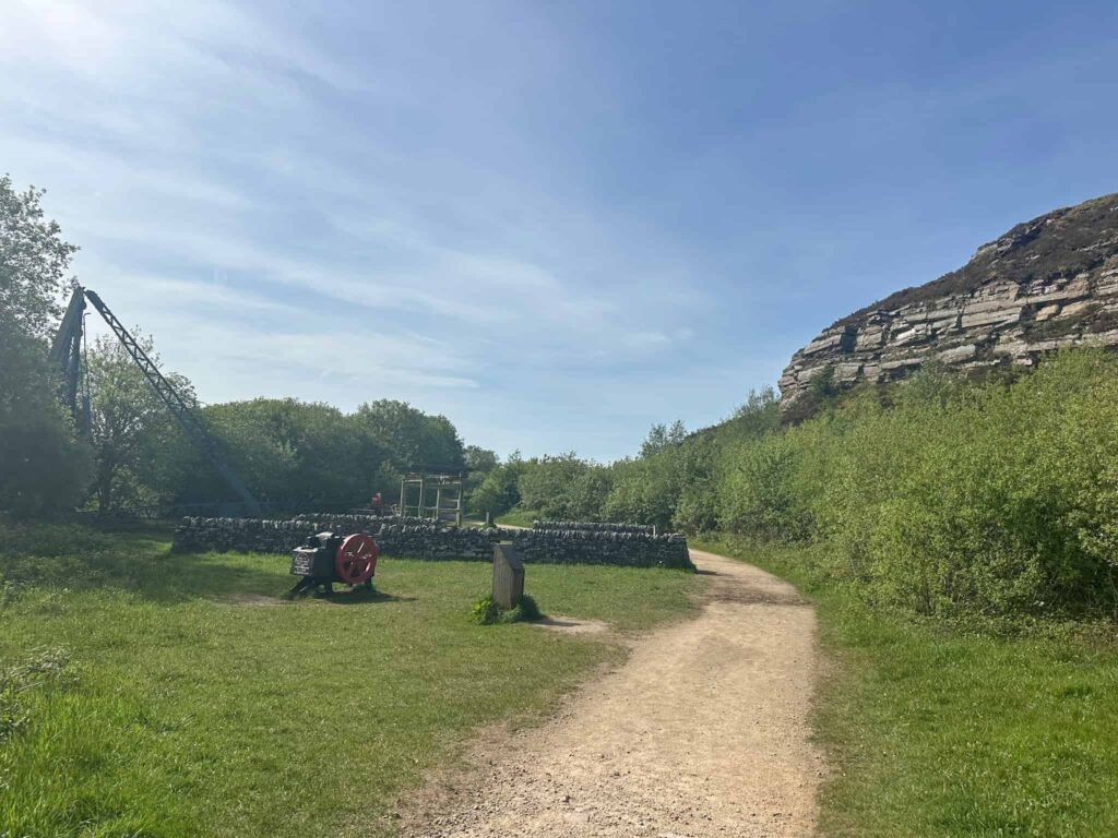 Old stone cutting machinery at Teggs Nose