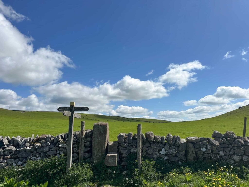 A stile in a stone wall