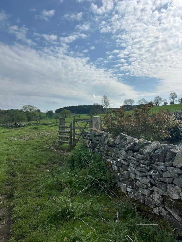 A gate in a limestone wall