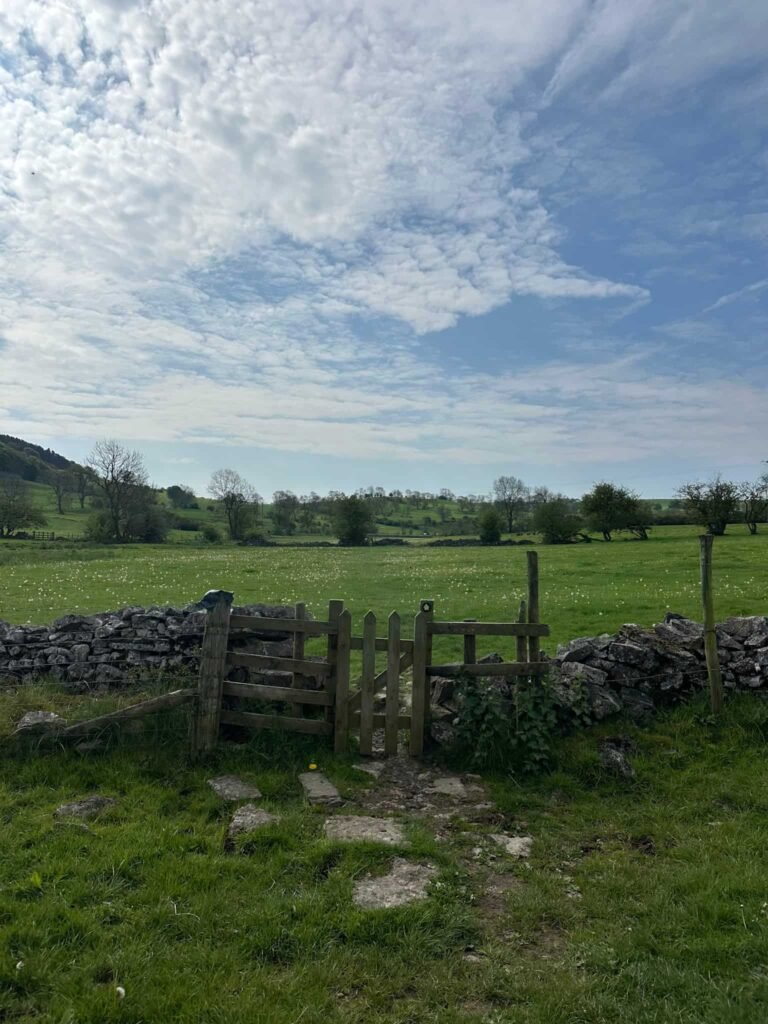 A wooden gate in a stone wall