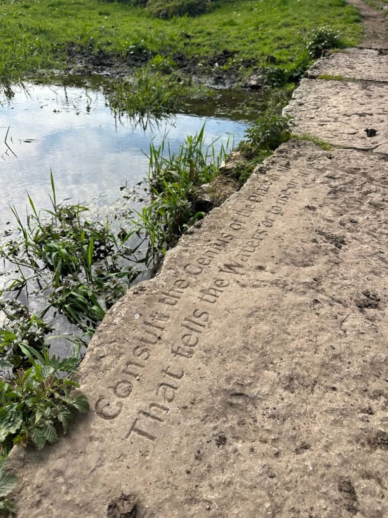 Some wording on an old stone bridge