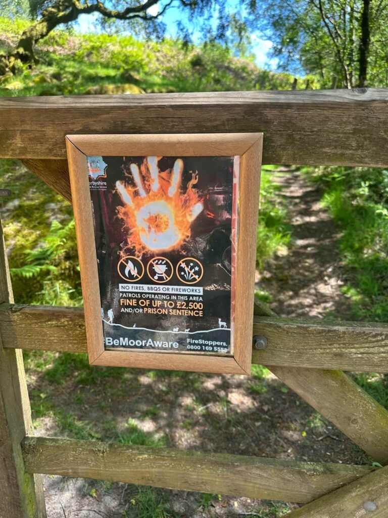 A 'No Fires Allowed' sign