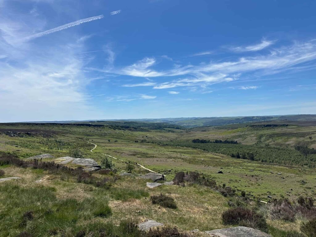 Views from Burbage Edge of the surrounding moorland