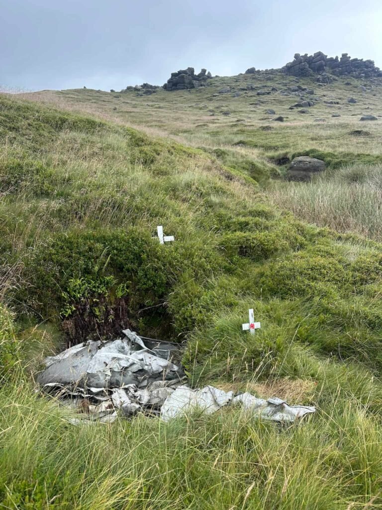Anson crash site on Kinder Scout