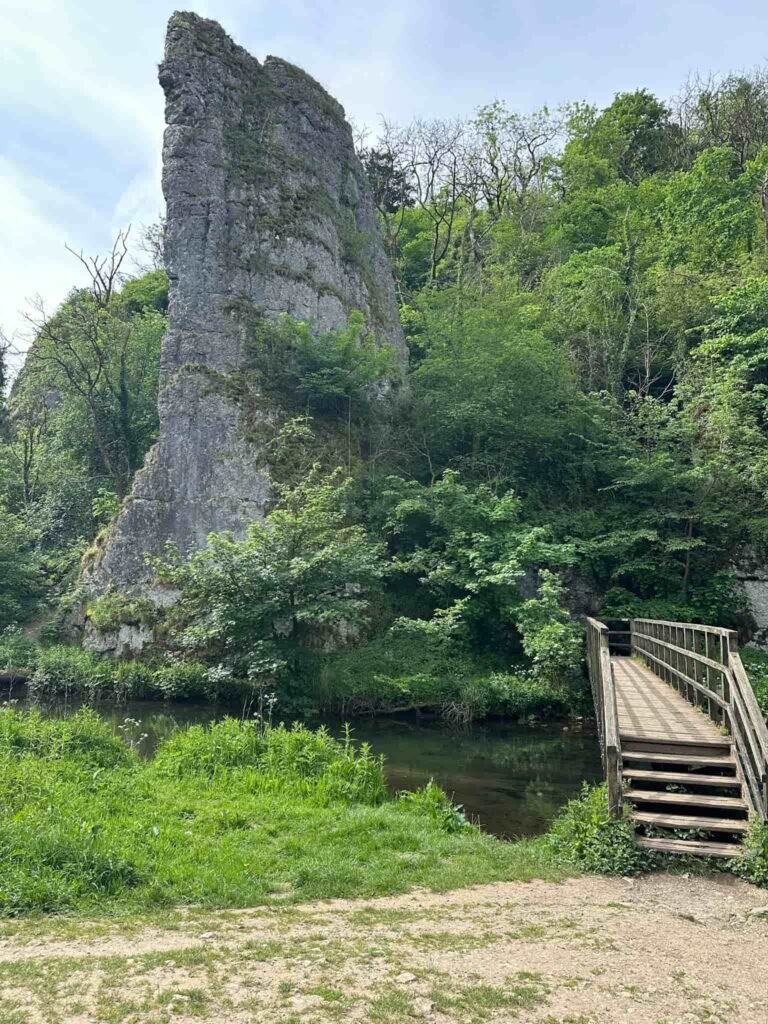 Ilam Rock, a tall limestone pinnacle