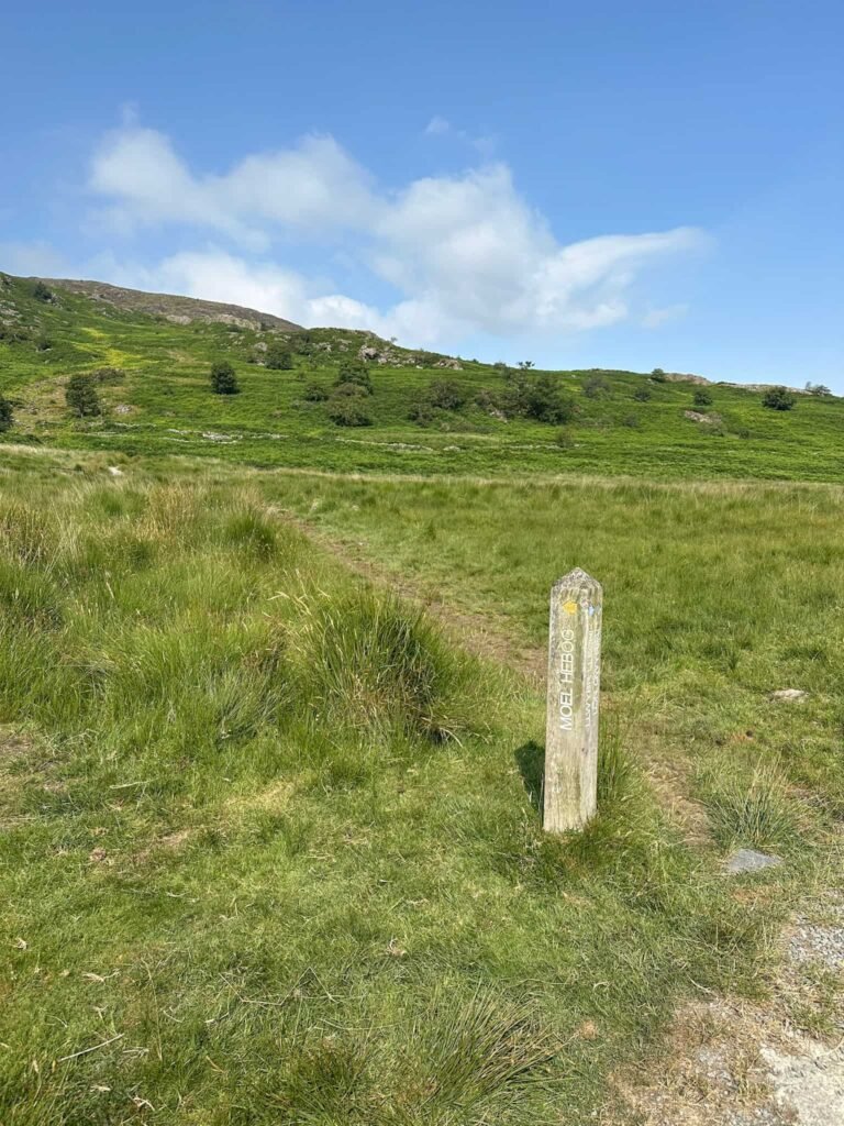 A signpost for Moel Hebog