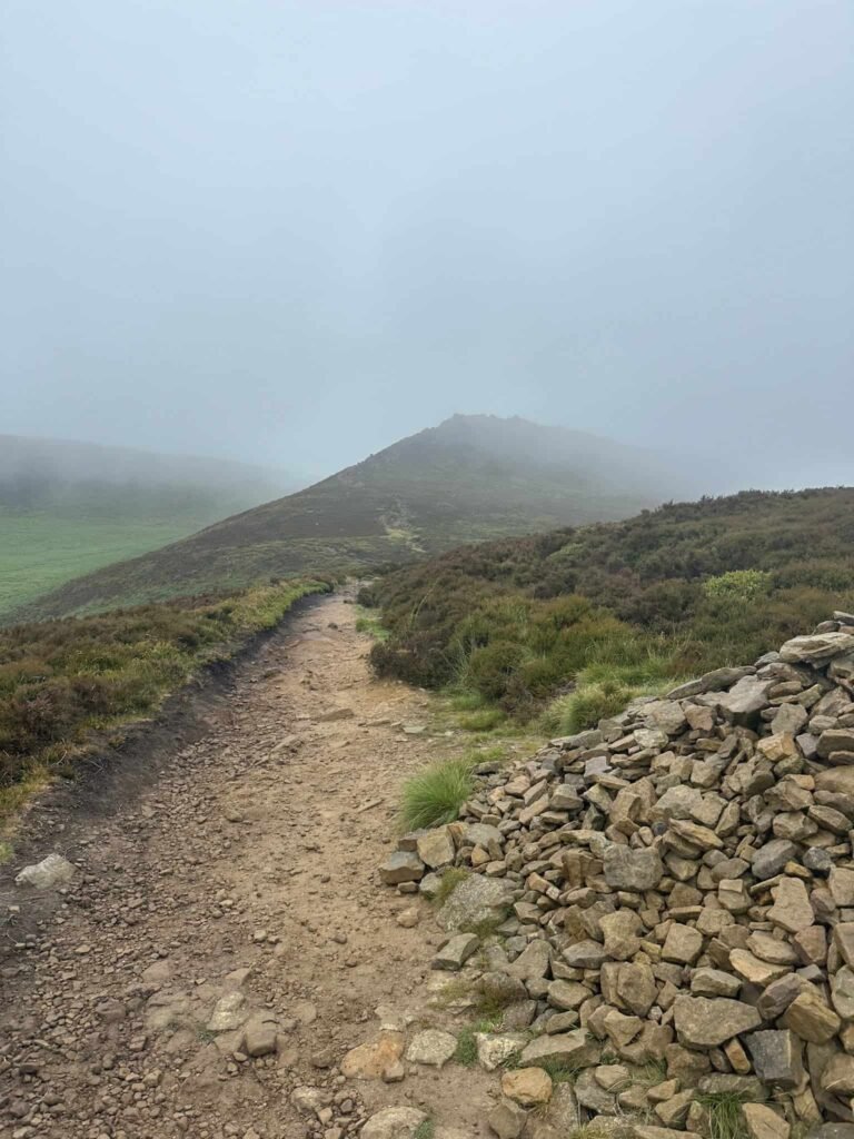 A misty path to Ringing Roger, Kinder Scout