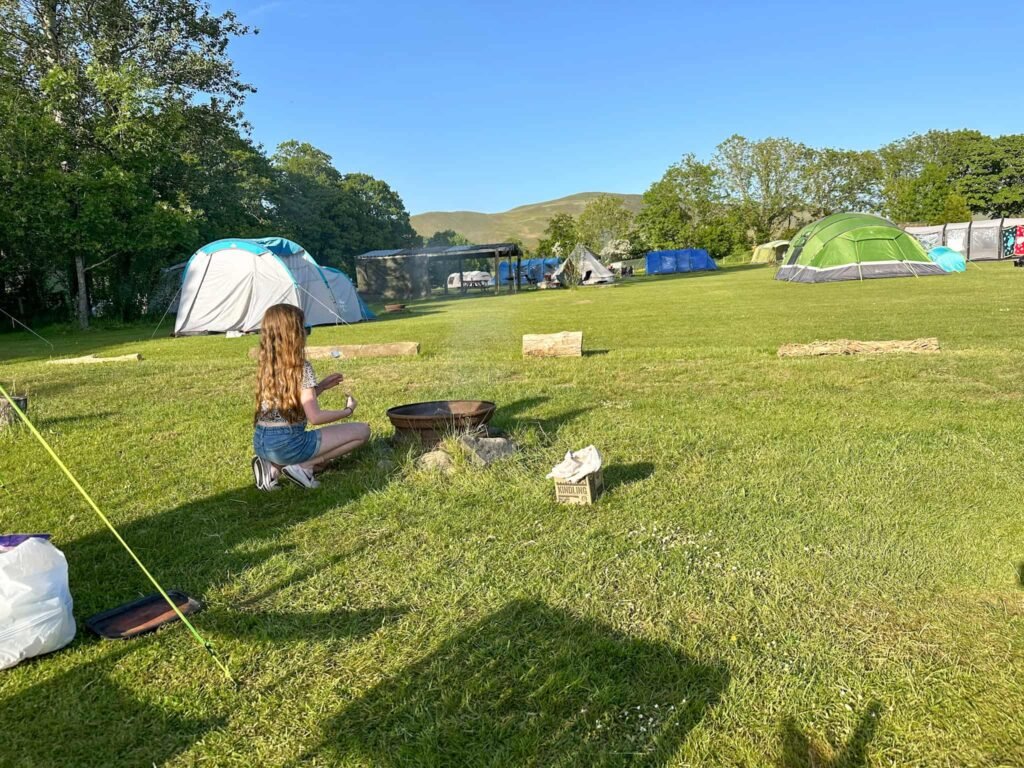 A girl on a campsite
