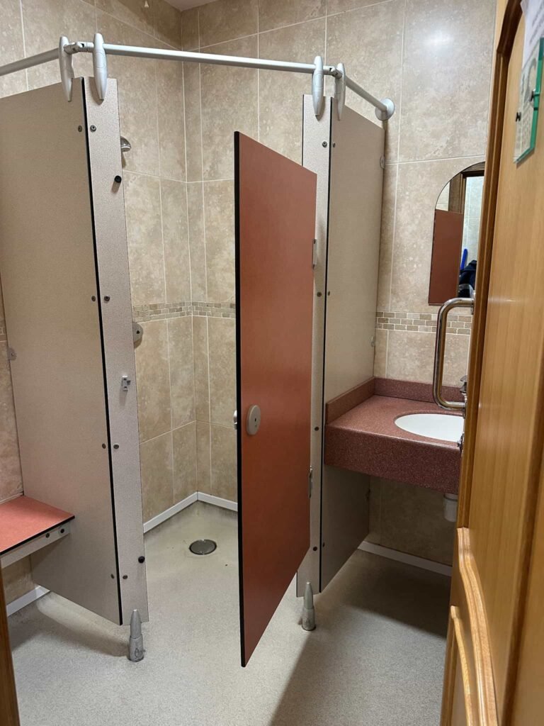 A shower cubicle at Castlerigg Hall