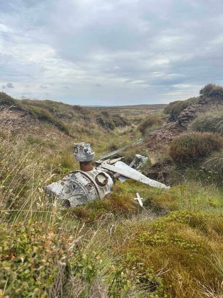 Avro Anson plane wreck site on Kinder Scout