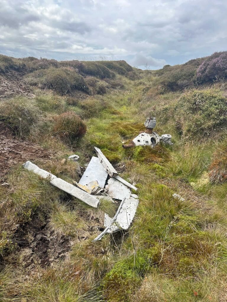 Avro Anson plane wreck site on Kinder Scout