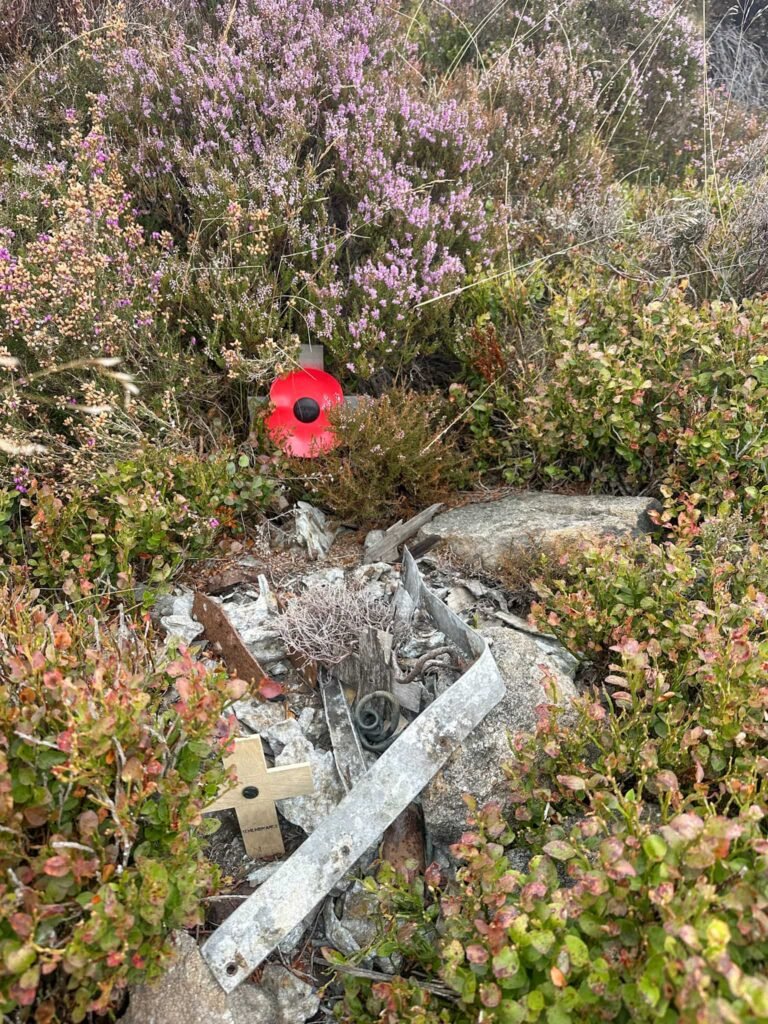 Wellington bomber crash debris on Upper Tor