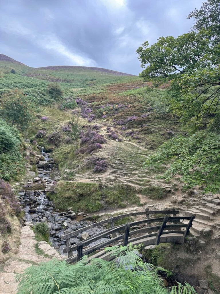 Wooden bridge over Golden Clough