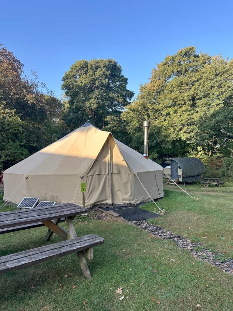 Bell tent at Hartington Hall Youth Hostel