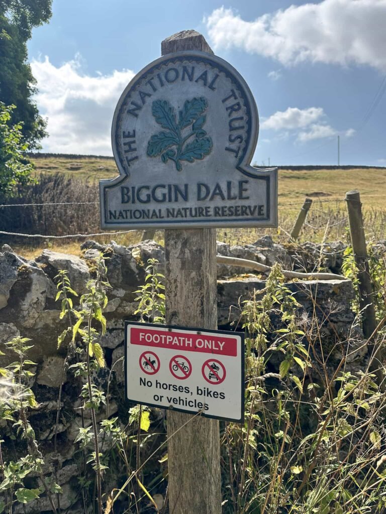 A signpost for Biggin Dale