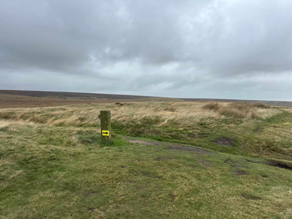 A stone marker on a moorland