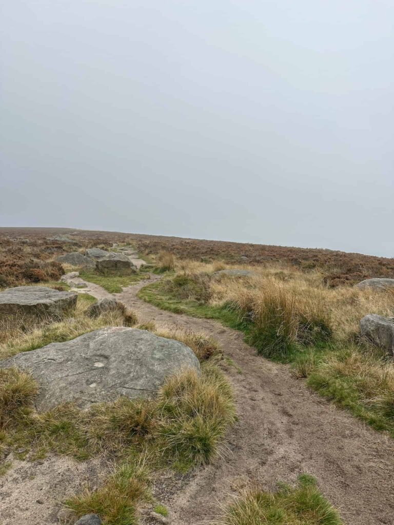 Burbage Rocks in the mist