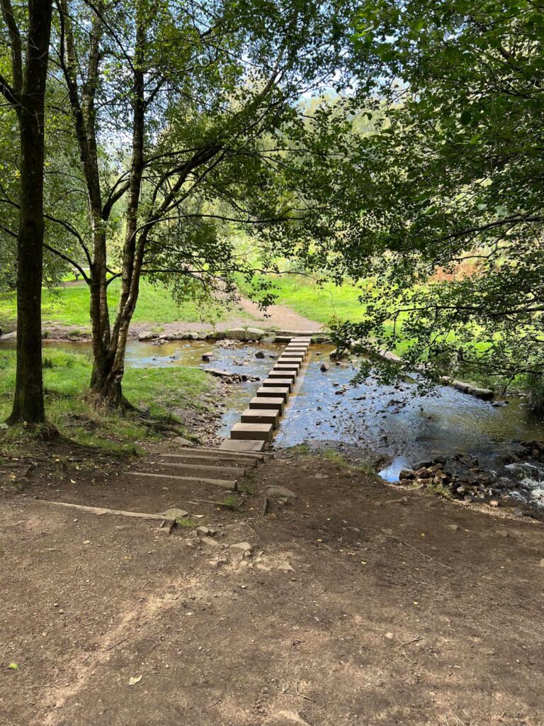Stepping stones over Wyming Brook
